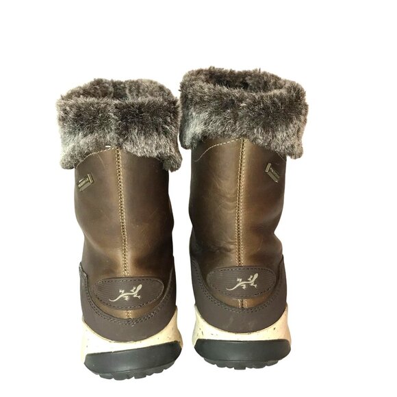 Chaco Womens Waterproof Brown Winter Boots Size 8 Faux Fur Trim - Picture 4 of 12